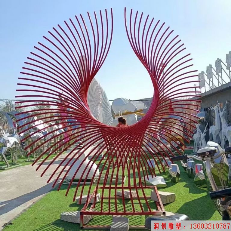 不銹鋼鳳尾雕塑